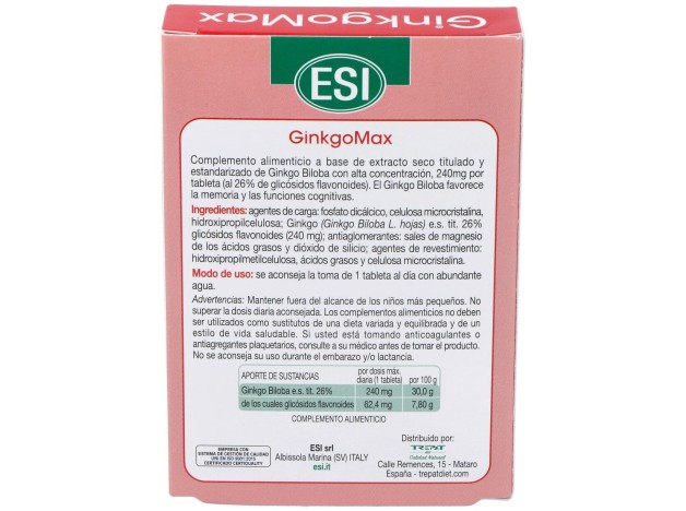 Esi Ginkgomax 30 Tabletas