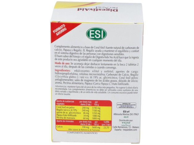 Esi Digestivaid No Acid 60 Tabletas
