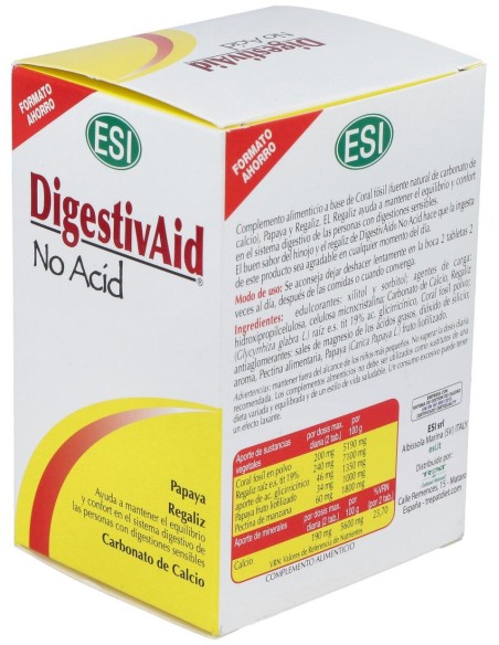 Esi Digestivaid No Acid 60 Tabletas