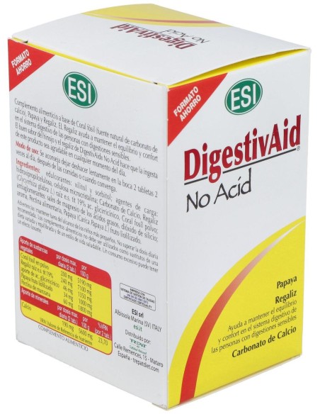 Esi Digestivaid No Acid 60 Tabletas
