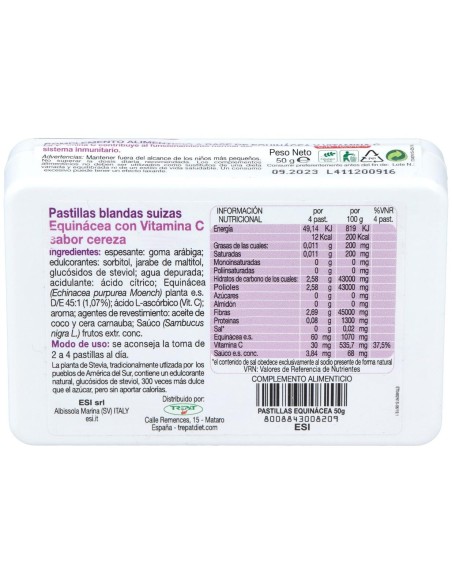 Echinaid Pastillas Blandas Suizas Equinácea 50G