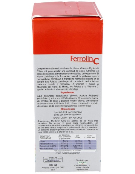 Esi Trepat Diet Ferrolin C Pocket Drink 24 Sobres