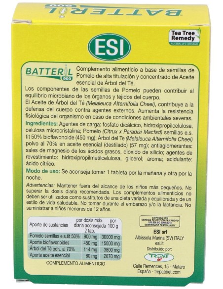 Esi Batteril 900 Árbol Del Té 30Comp.