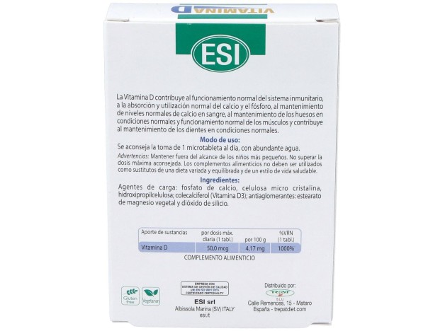 Esi Vitamina D 30 Tabletas