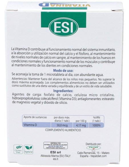 Esi Vitamina D 30 Tabletas