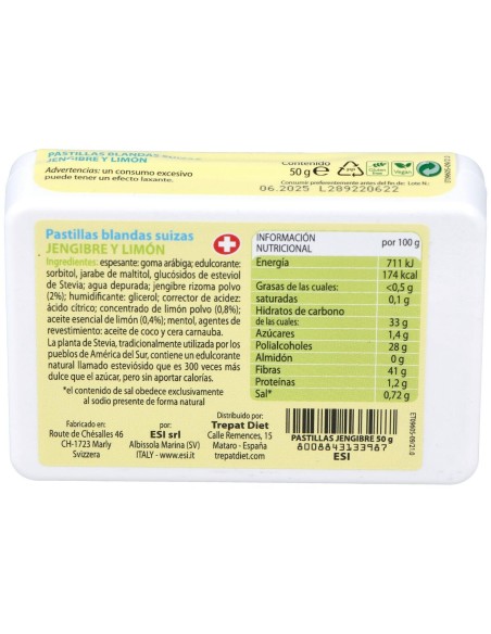 Esi Pastillas Blandas Suizas De Jengibre Y Limon 50G