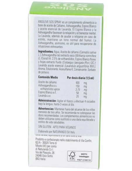 Ansileve Sos Spray 30Ml. Sg Vegan