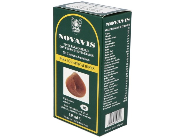 Tinte Novavis 8R Rubio Claro Cobrizo 120Ml.