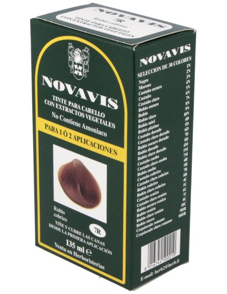 Tinte Novavis 7R Rubio Cobrizo 120Ml.