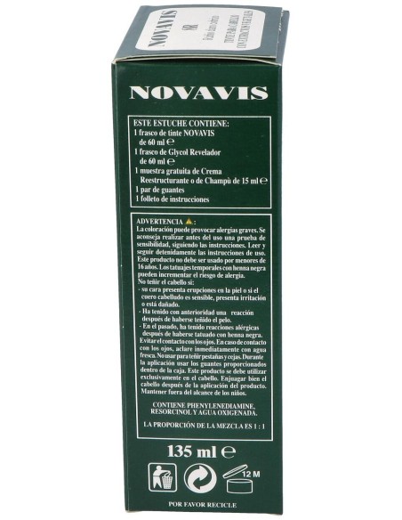Tinte Novavis 8R Rubio Claro Cobrizo 120Ml.