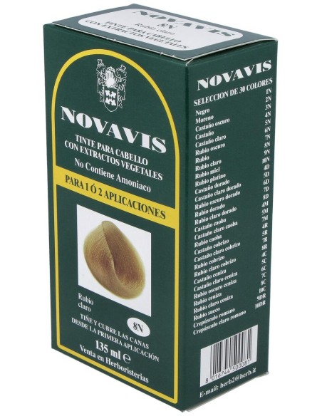 Tinte Novavis 8N Rubio Claro 120Ml.