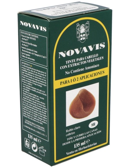 Tinte Novavis 8R Rubio Claro Cobrizo 120Ml.