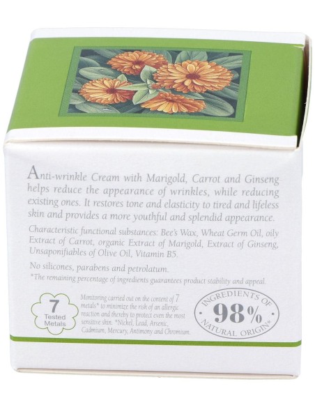 Crema Facial Antiarrugas Calendula Zanahoria 30M