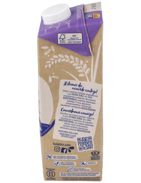 Bebida Vegetal De Arroz Integral 1Lt 6Uds. S/A