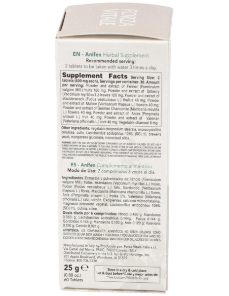 Anifen (Anice Composto) Gases 25Gr.Comprimidos