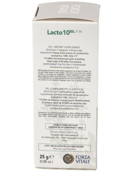 Lacto 10 (Lactobacillus Acidophilus) 25Gr. E-36