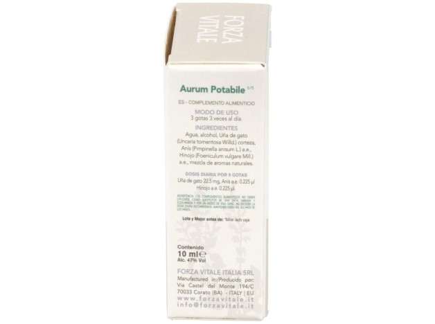 Aurum Potable (Oro) Metal Espagirico 10Ml.