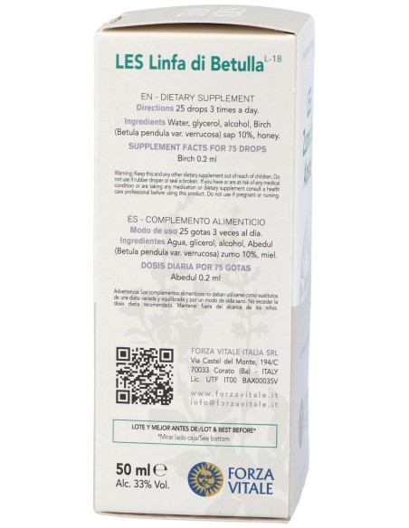 Les Linfa Di Betulla Linfa De Abedul 50Ml.