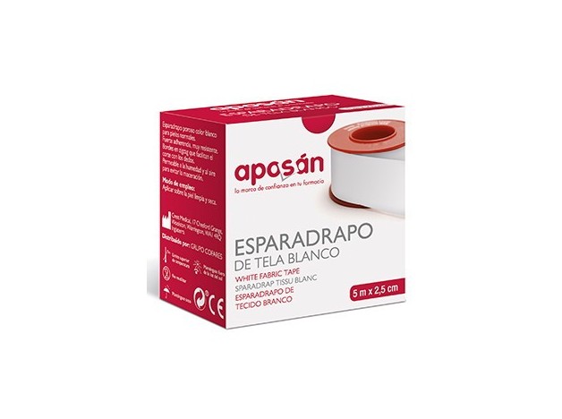 Esparadrapo Aposan Tela Blanco 5 X 2. 5 Cm