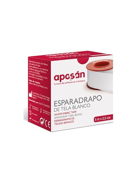 Esparadrapo Aposan Tela Blanco 5 X 2. 5 Cm