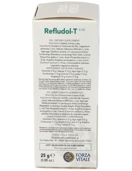 Refludol (Dolomite Composta) 25Gr.Comprimidos