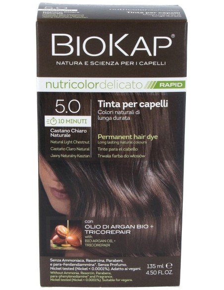 Biokap Rapid Tinte Nro 5.0 Castaño Claro Natural 140Ml