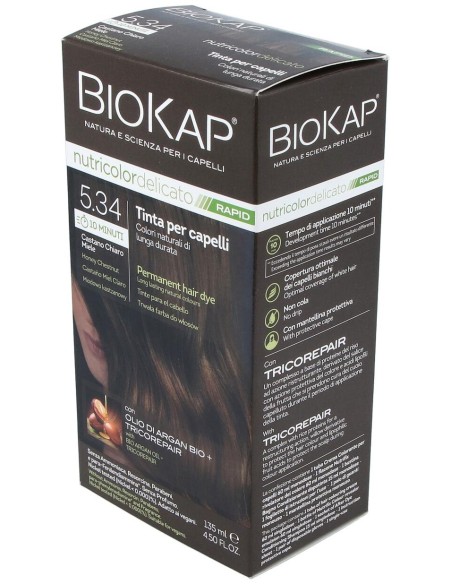 Biokap Rapid Castaño Miel Claro 5.34 Tubo 140Ml.