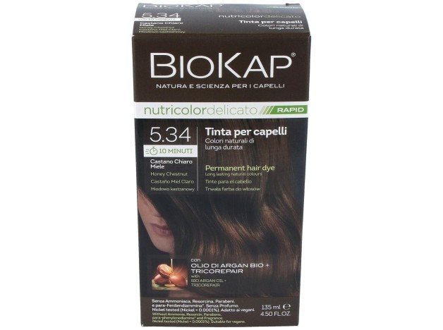 Biokap Rapid Castaño Miel Claro 5.34 Tubo 140Ml.