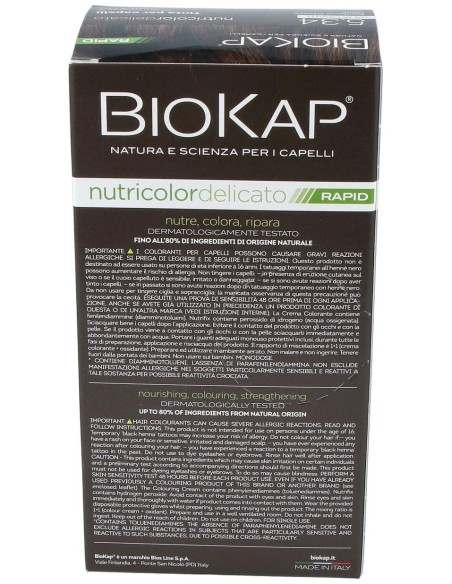 Biokap Rapid Castaño Miel Claro 5.34 Tubo 140Ml.