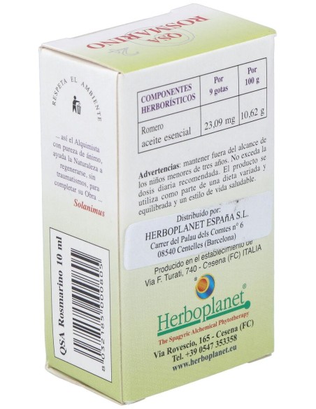 Herboplanet Qsa Rosmarino Romero Gotas 10Ml