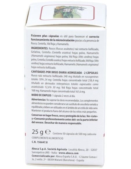 Aboca Fisioven Plus, 50 Cápsulas
