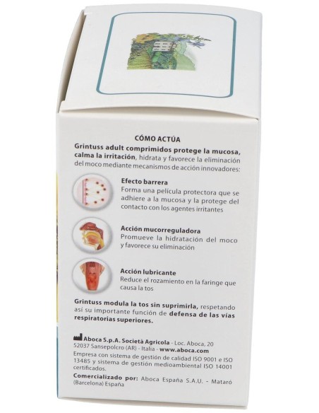 Aboca Grintuss Adulto Tos Seca Y Productiva, 20 Comprimidos