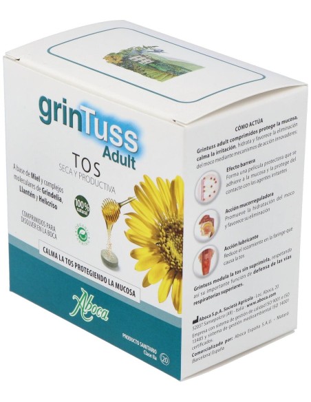 Aboca Grintuss Adulto Tos Seca Y Productiva, 20 Comprimidos
