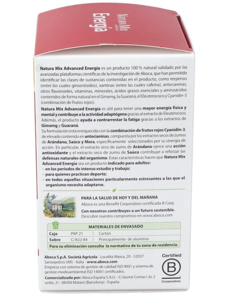 Aboca Natura Mix Advanced Energía, 28 Unidades