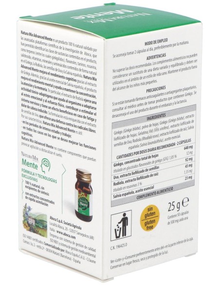 Aboca Natura Mix Advanced Mente 50Caps