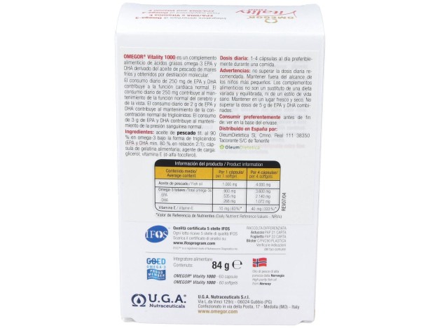 Omegor Vitality 1000 60Perlas