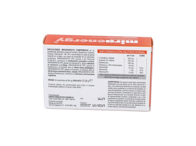 Miraenergy Comprimidos, 40 Comprimidos