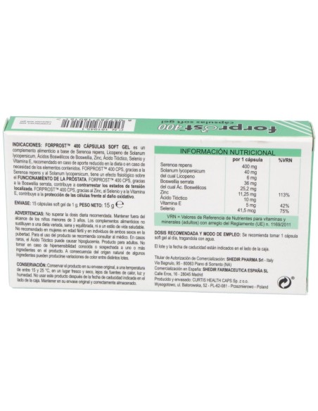 Forprost 400 Capsulas (15 Caps Soft Gel)
