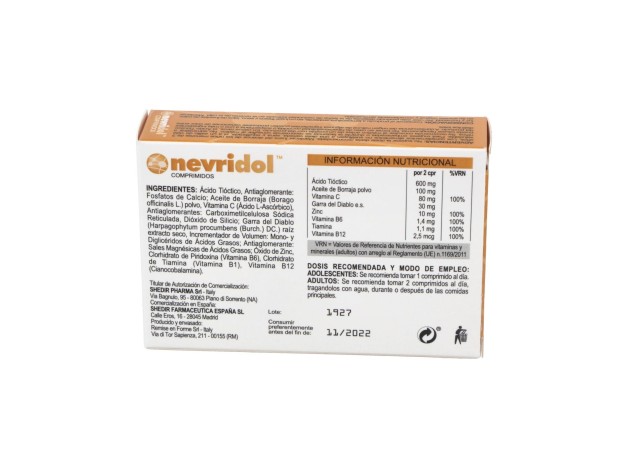 Nevridol, 40 Comprimidos