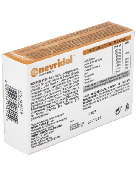 Nevridol, 40 Comprimidos