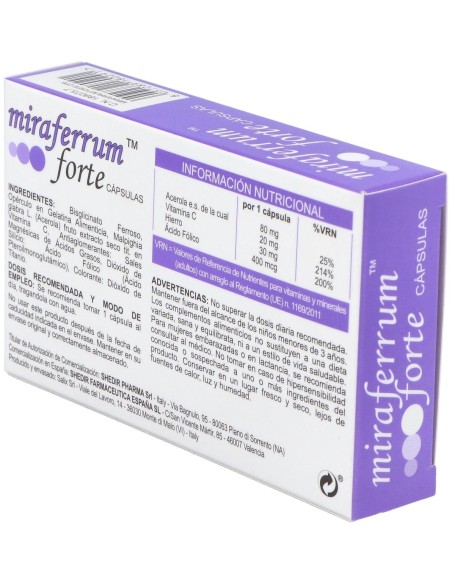 Shedir Miraferrum Forte, 30 Cápsulas