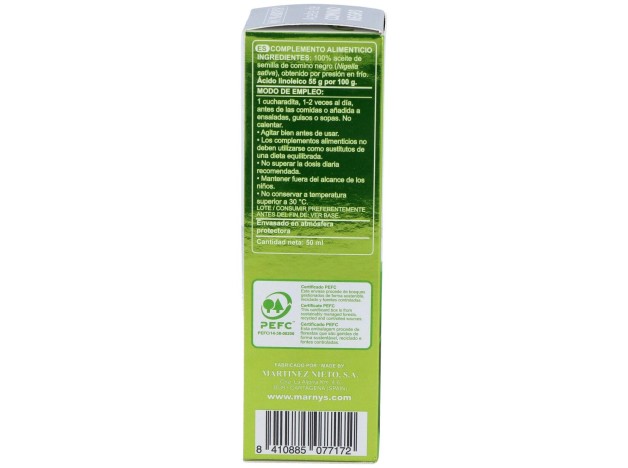 Marnys Aceite Puro Comino Negro 50Ml