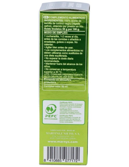 Marnys Aceite Puro Comino Negro 50Ml