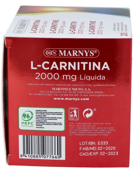 L-Carnitina 2000 Sabor Naranja 20Viales