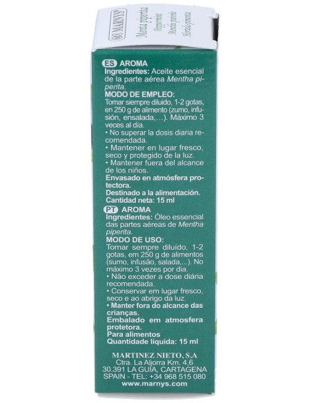 Menta Piperita Oleo Essencial Alimentario 15Ml.