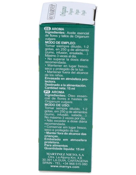 Marnys Aceite Esencial Alimentario De Oregano Estuche 15