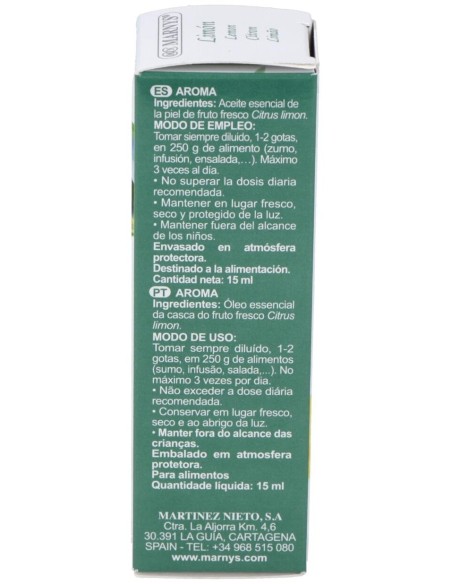 Marnys Aceite Esencial Alimentario De Limon Estuche 15Ml