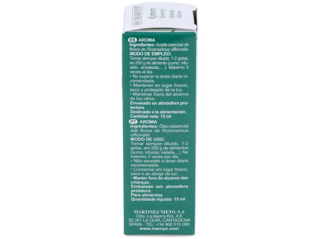 Romero Oleo Essencial Alimentario 15Ml.