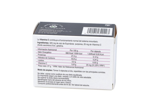 El Naturalista Equinacea + Vitamina C, 60 Cápsulas