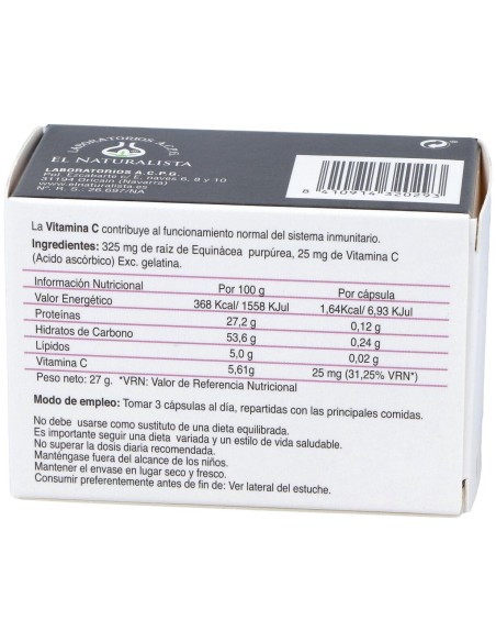 El Naturalista Equinacea + Vitamina C, 60 Cápsulas